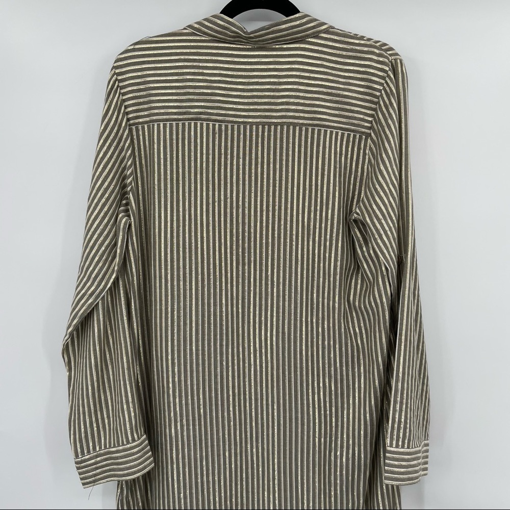 J Glee Olive Green & White Striped T Shirt Dress - Picture 9 of 14